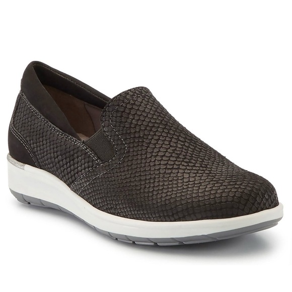 Ros Hommerson Orleans Women's Slip On Shoe Black Matte Snakeskin Nubuck Size 7 W - Picture 1 of 7